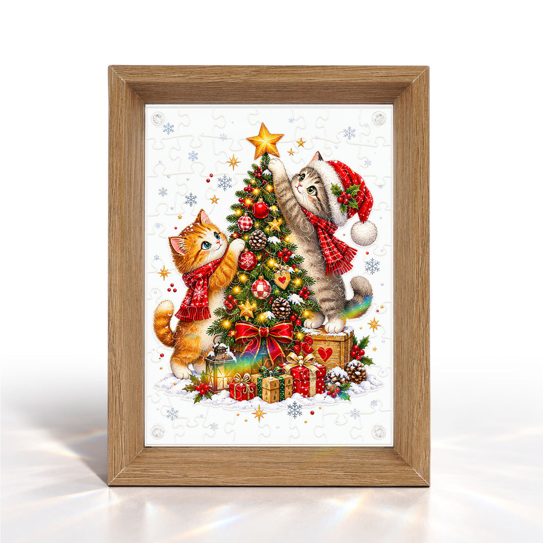 Double Sided Acrylic Jigsaw - Starlit Christmas Guardians