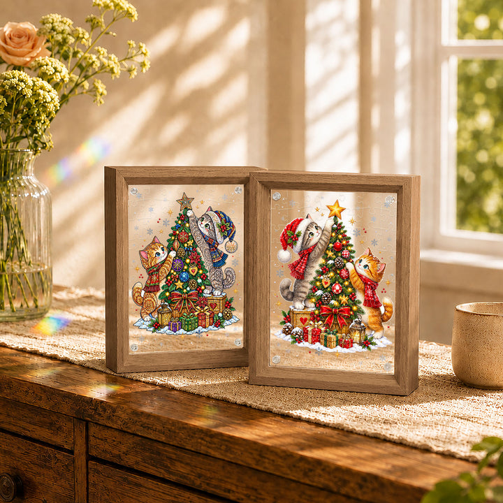 Double Sided Acrylic Jigsaw - Starlit Christmas Guardians