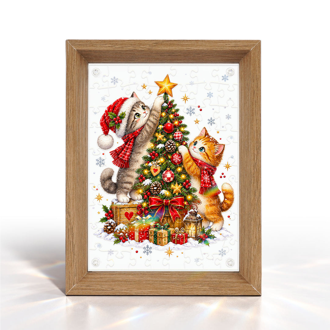 Double Sided Acrylic Jigsaw - Starlit Christmas Guardians