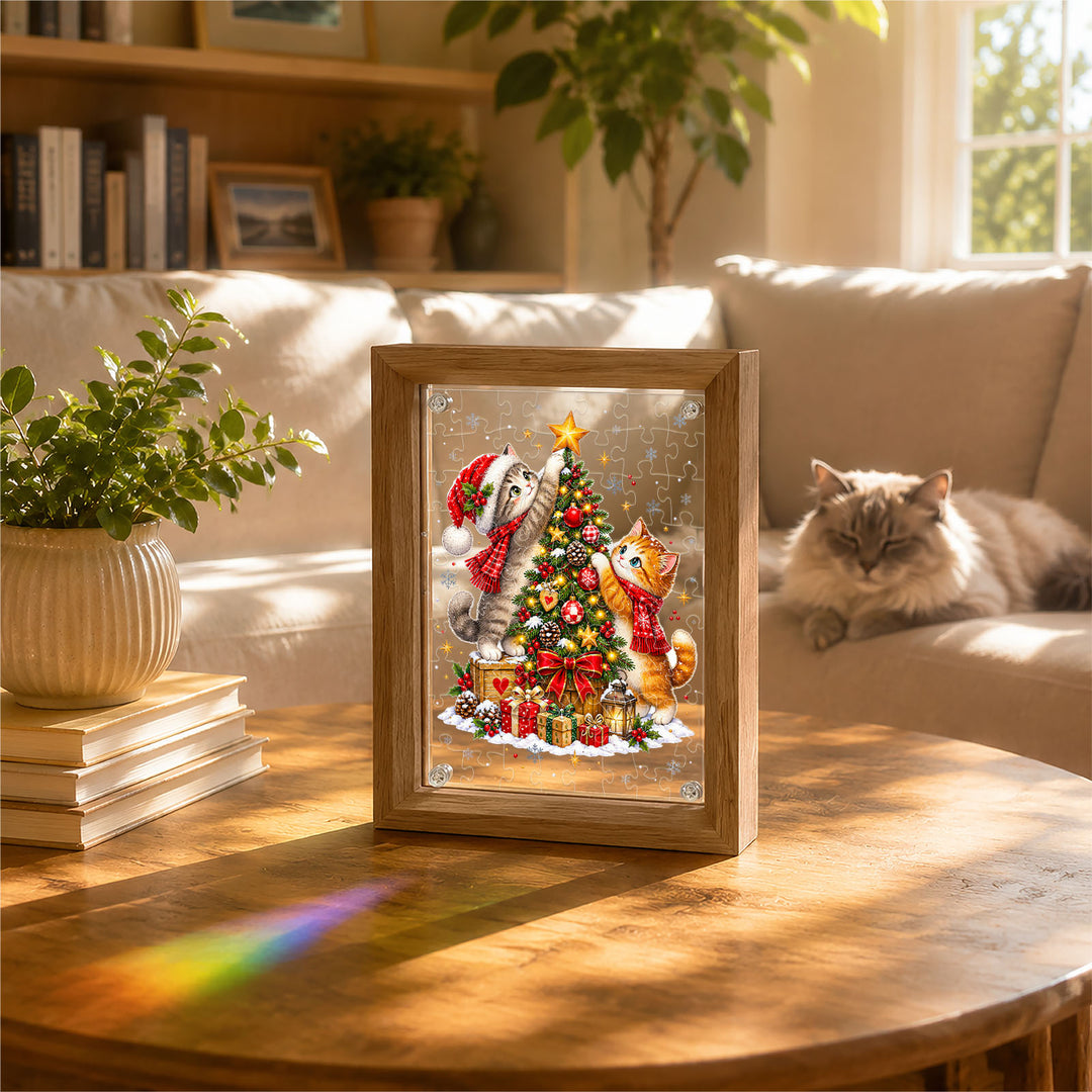 Double Sided Acrylic Jigsaw - Starlit Christmas Guardians