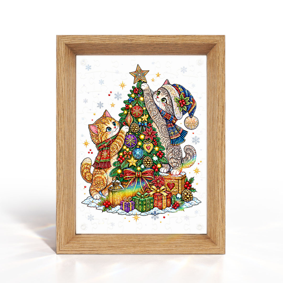 Double Sided Acrylic Jigsaw - Starlit Christmas Guardians