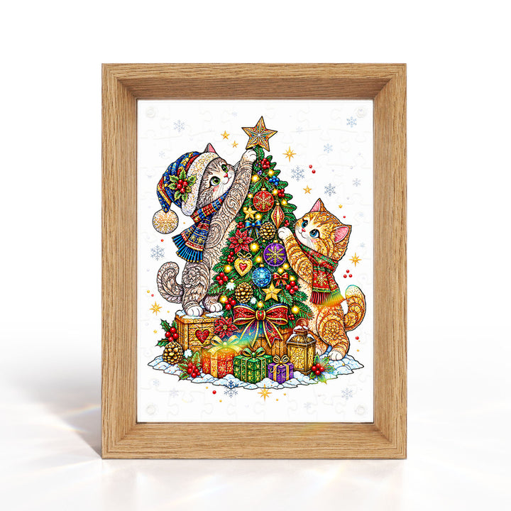 Double Sided Acrylic Jigsaw - Starlit Christmas Guardians