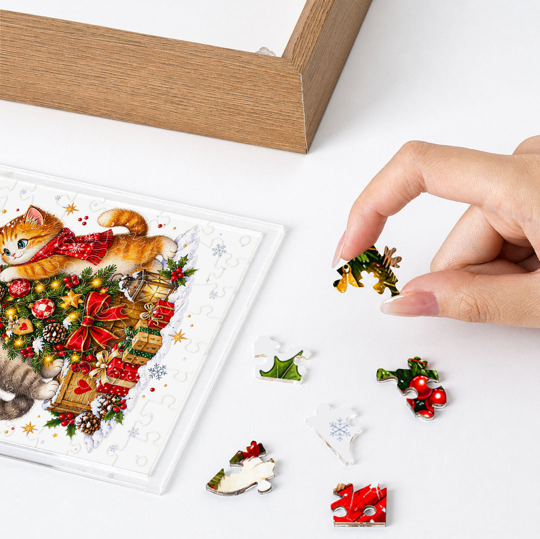 Double Sided Acrylic Jigsaw - Starlit Christmas Guardians