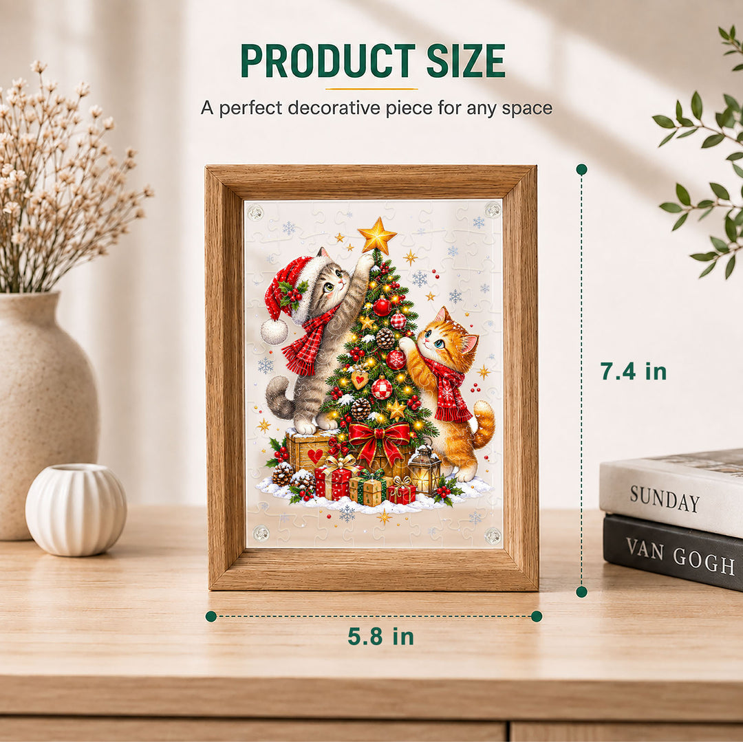 Double Sided Acrylic Jigsaw - Starlit Christmas Guardians