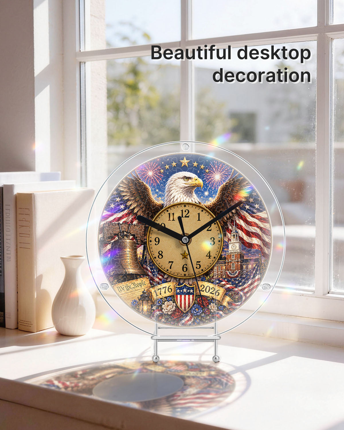 DIY Acrylpuzzle-Uhr Bausatz - Majestätischer Adler Freiheit