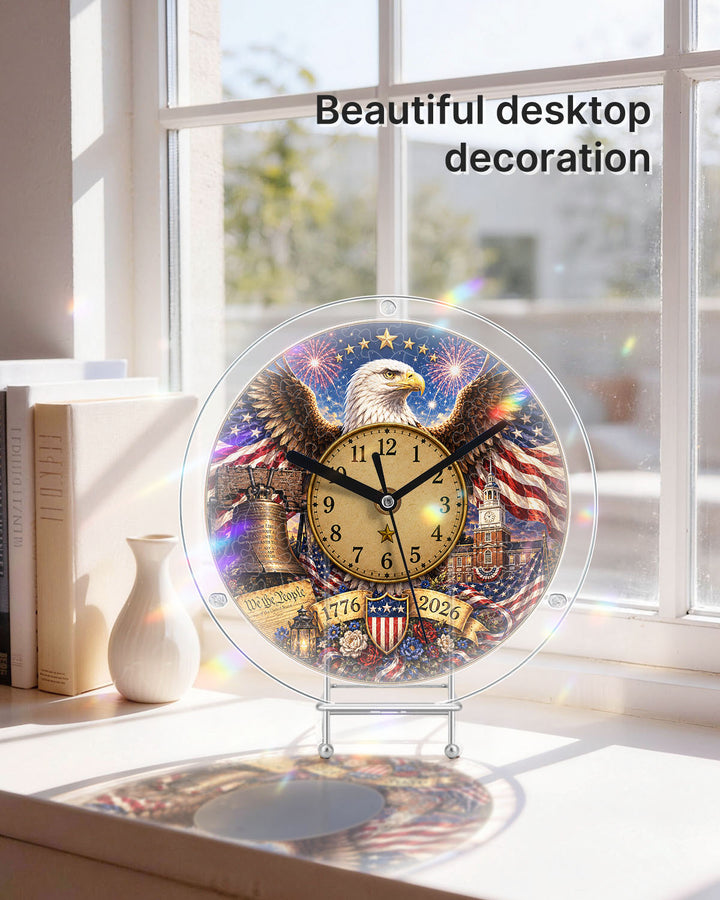 DIY Acrylic Puzzle Clock Kit - Majestic Eagle Liberty