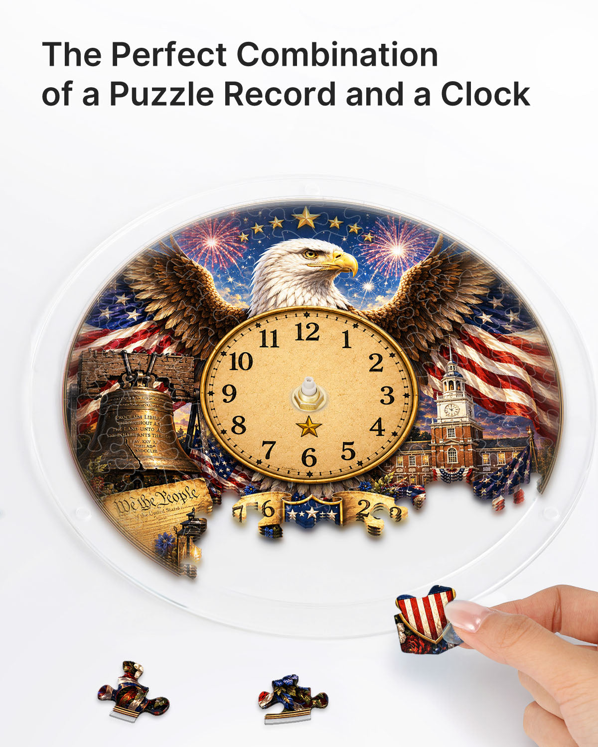 DIY Acrylpuzzle-Uhr Bausatz - Majestätischer Adler Freiheit