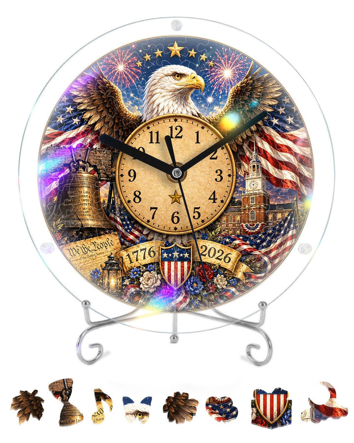 Kit DIY Horloge Puzzle Acrylique - Aigle Majestueux Liberté