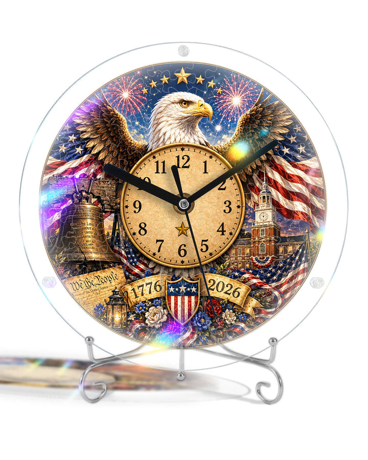 Kit DIY Horloge Puzzle Acrylique - Aigle Majestueux Liberté