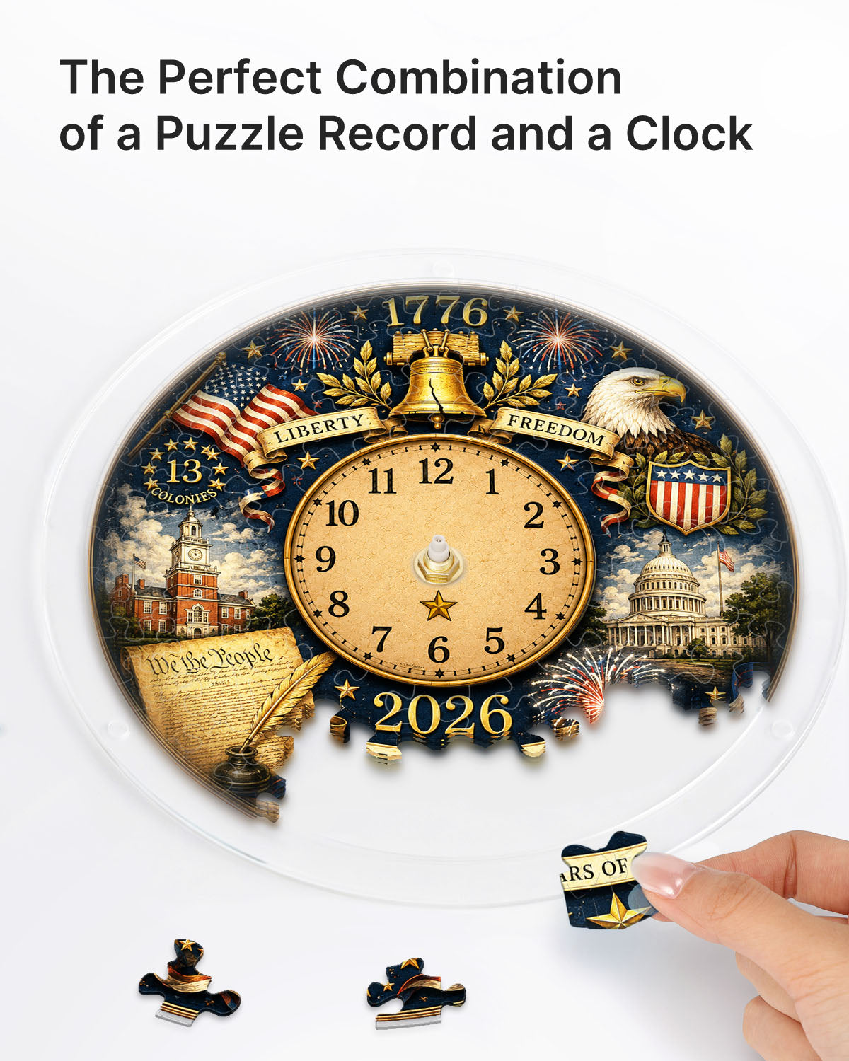 DIY Acrylpuzzle-Uhr Bausatz - 250 Jahre Freiheit