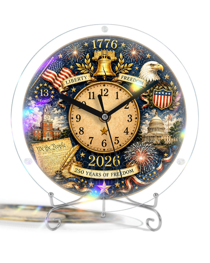 DIY Acrylpuzzle-Uhr Bausatz - 250 Jahre Freiheit