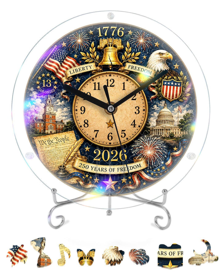 DIY Acrylpuzzle-Uhr Bausatz - 250 Jahre Freiheit
