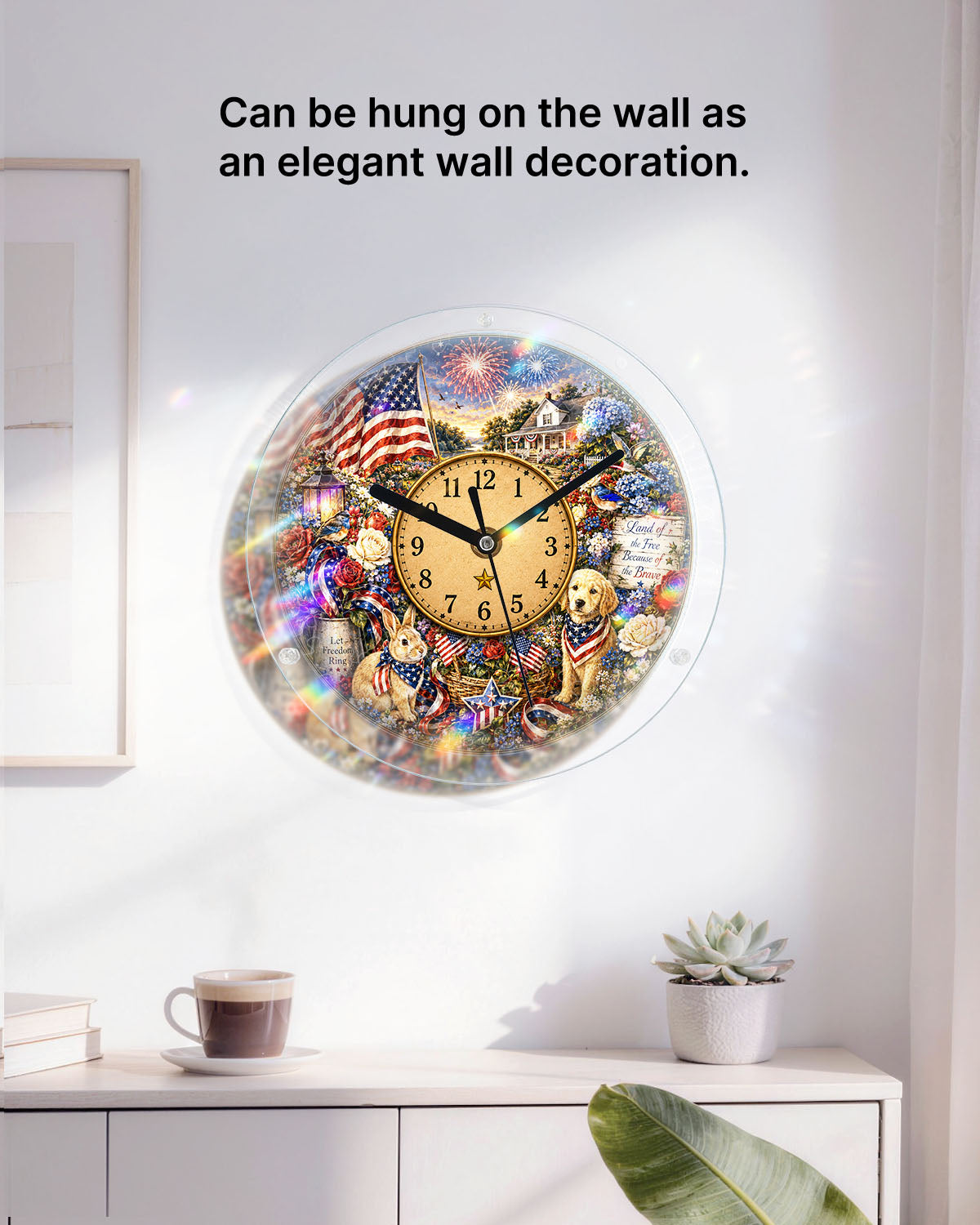DIY Acrylpuzzle-Uhr Bausatz - Patriotische Haustiere Hütte