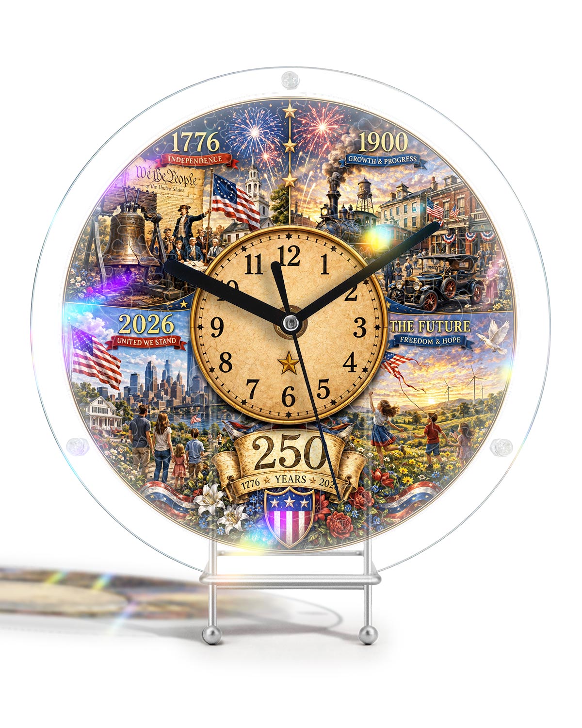 DIY Acrylpuzzle-Uhr Bausatz - Geschichtliche Zeitleiste Evolution