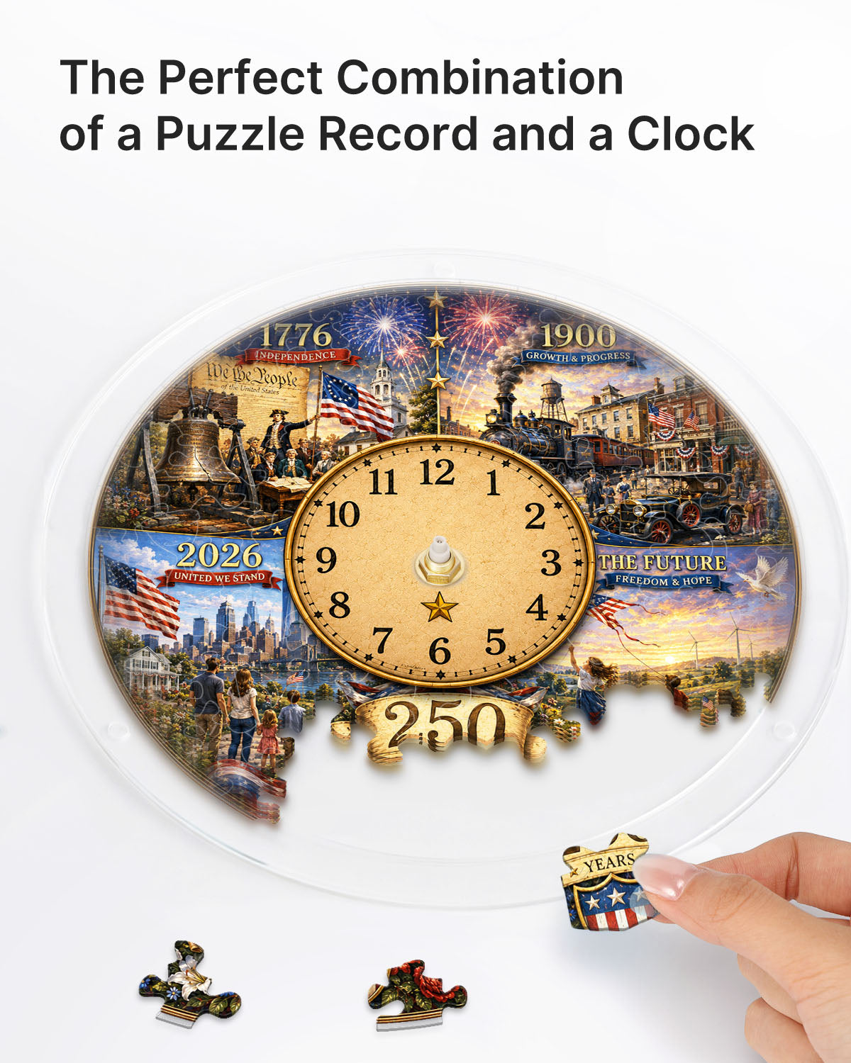 DIY Acrylpuzzle-Uhr Bausatz - Geschichtliche Zeitleiste Evolution