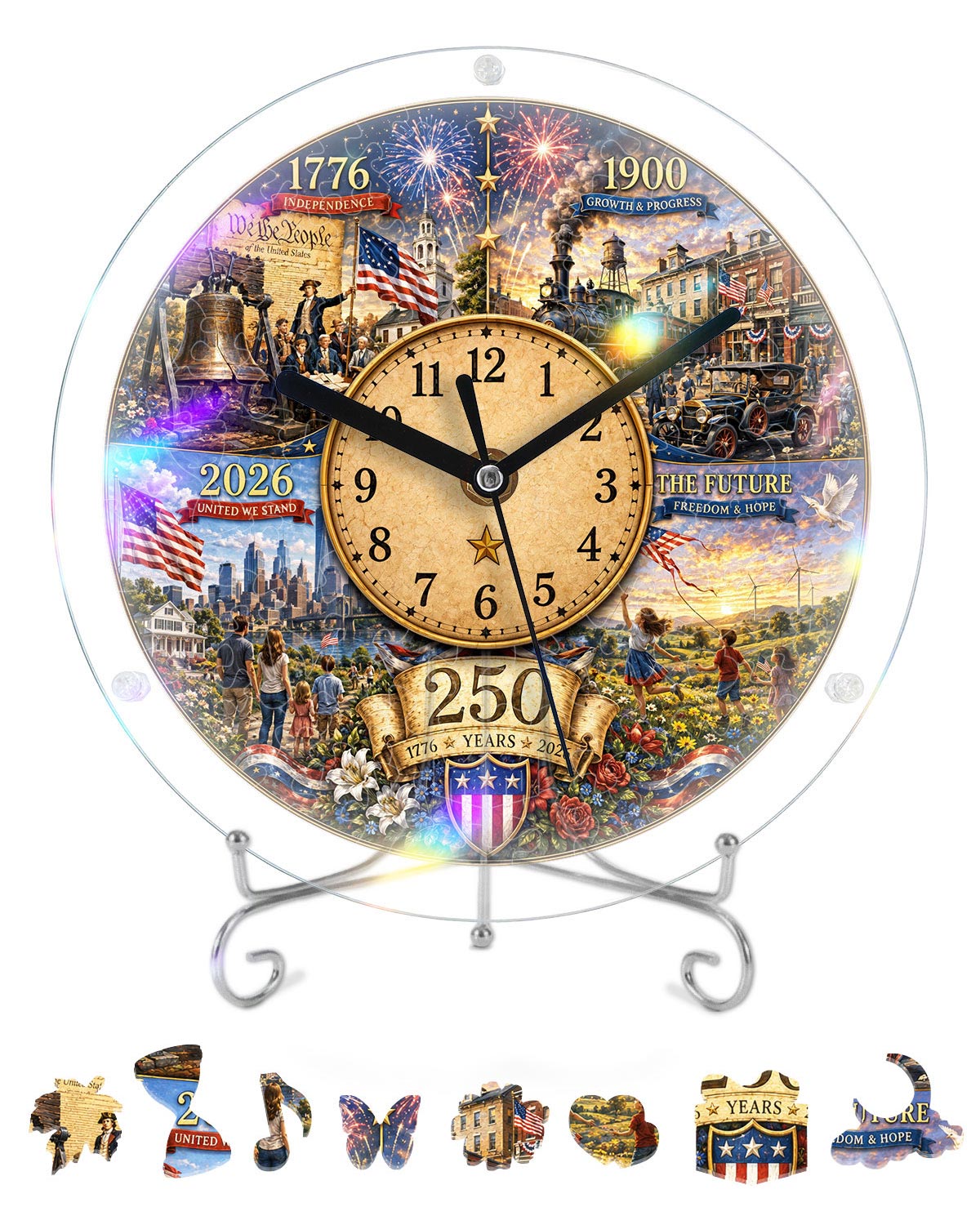DIY Acrylpuzzle-Uhr Bausatz - Geschichtliche Zeitleiste Evolution