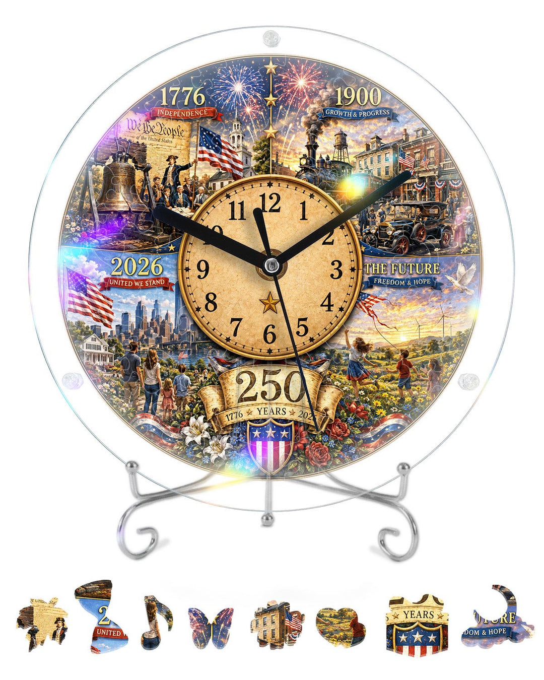 Kit DIY Horloge Puzzle Acrylique - Évolution de la Chronologie Historique