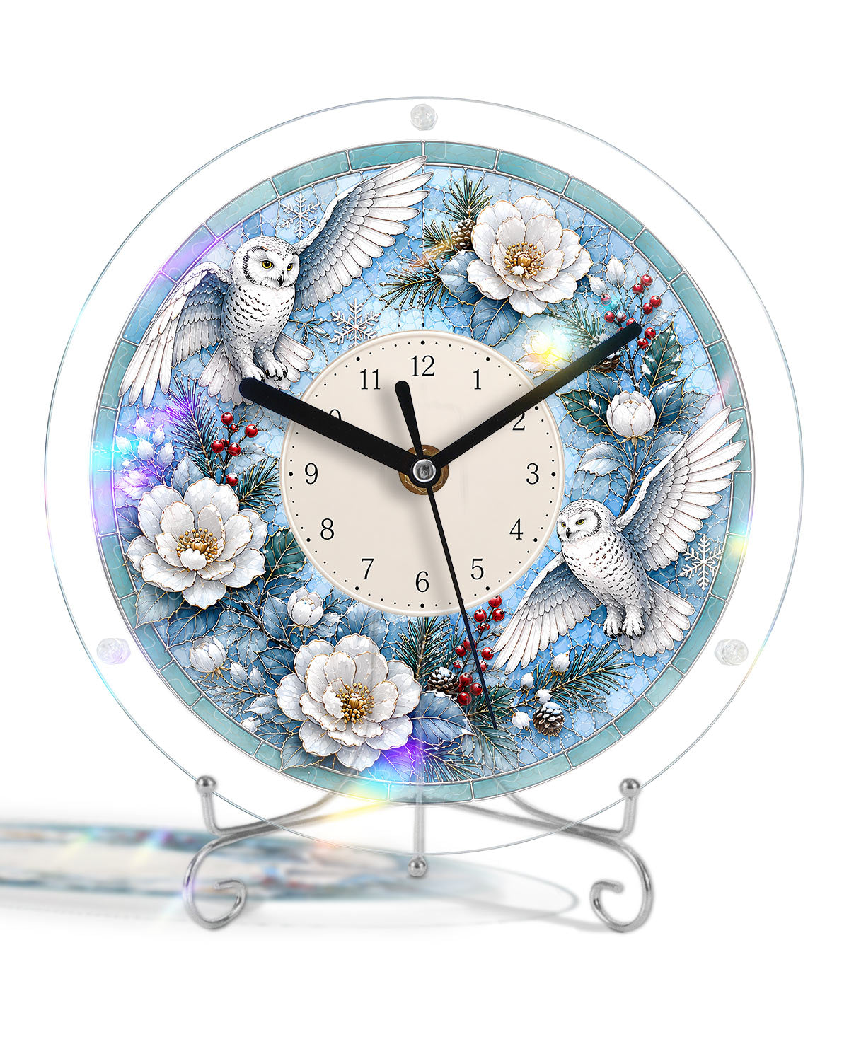 DIY Acrylpuzzle-Uhr Bausatz - Winter Schneeeulen