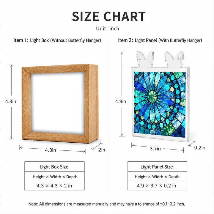 Acrylic Puzzle Night Light - Sapphire Bloom