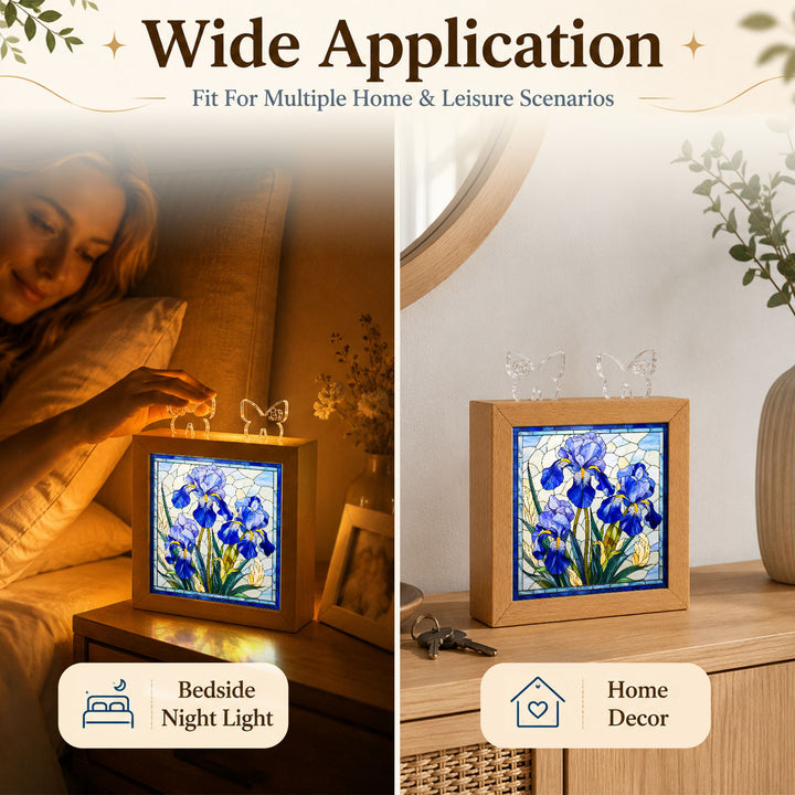 Acrylic Puzzle Night Light - Royal Iris Bloom