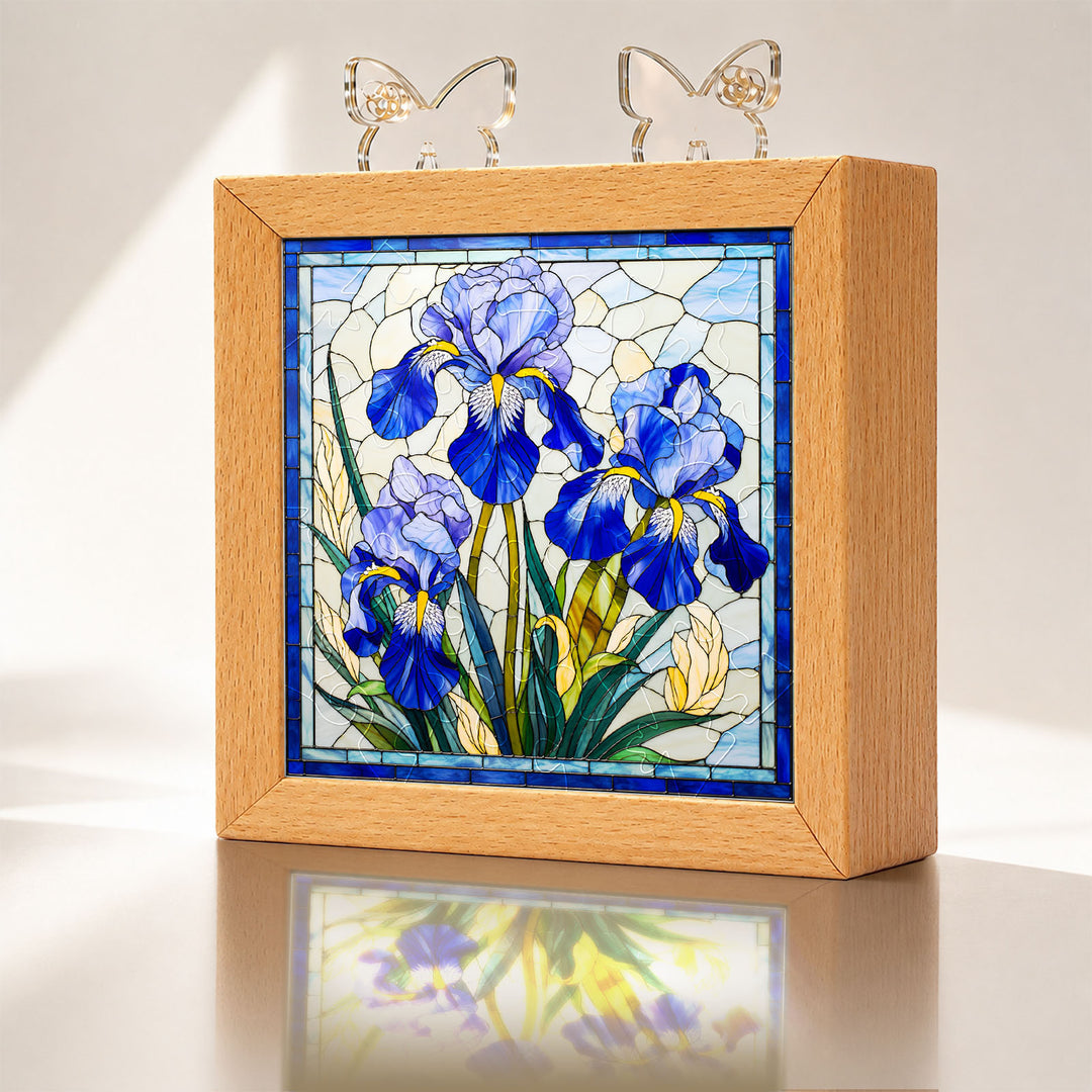 Acrylic Puzzle Night Light - Royal Iris Bloom