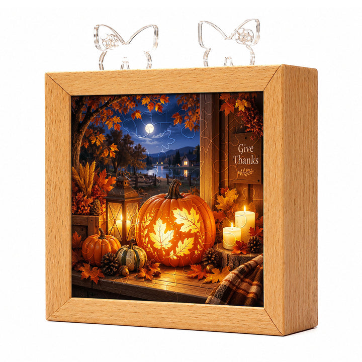 Acrylic Puzzle Night Light - Harvest Lantern Night
