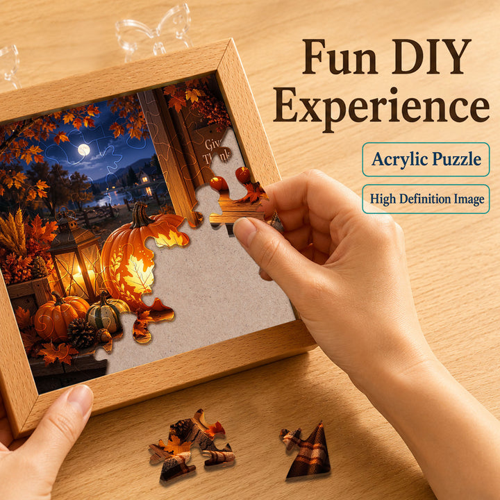Acrylic Puzzle Night Light - Harvest Lantern Night