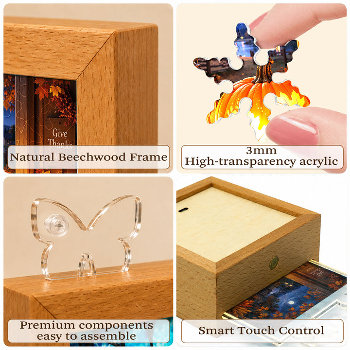 Acrylic Puzzle Night Light - Harvest Lantern Night