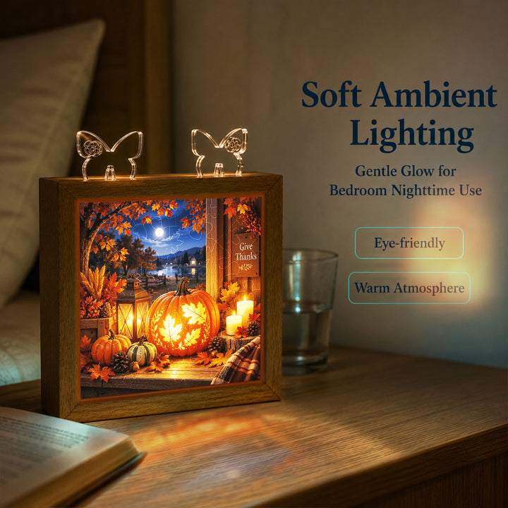 Acrylic Puzzle Night Light - Harvest Lantern Night