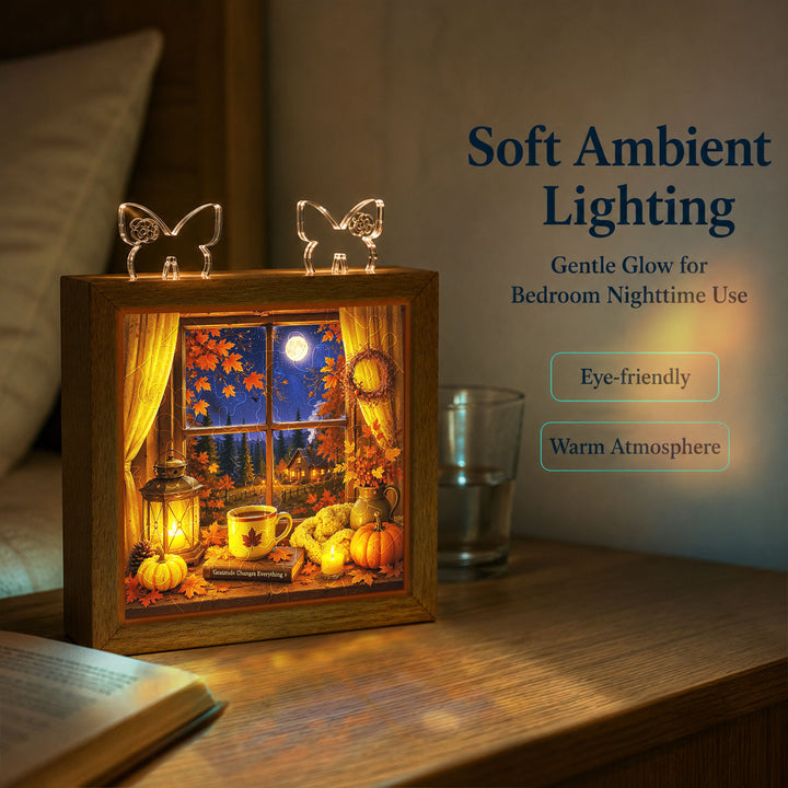 Acrylic Puzzle Night Light - Autumn Gratitude Window
