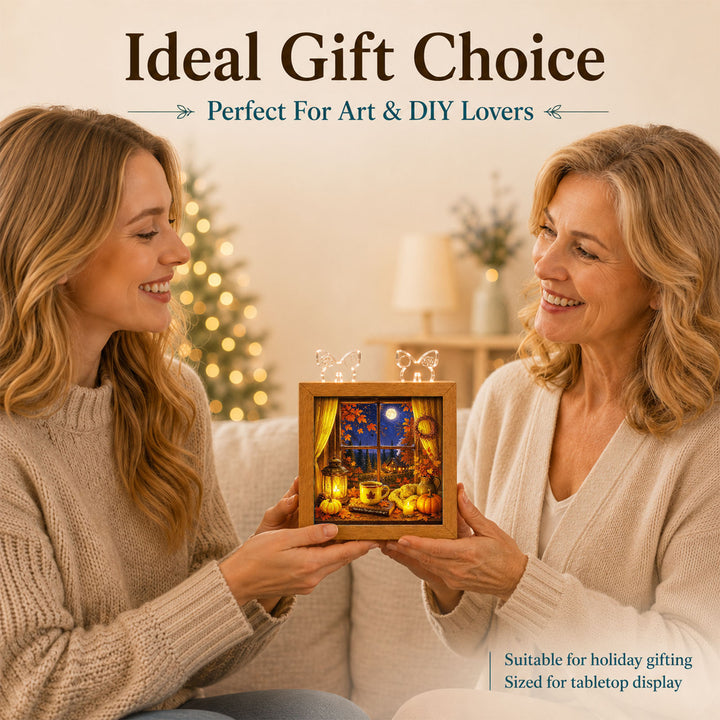 Acrylic Puzzle Night Light - Autumn Gratitude Window