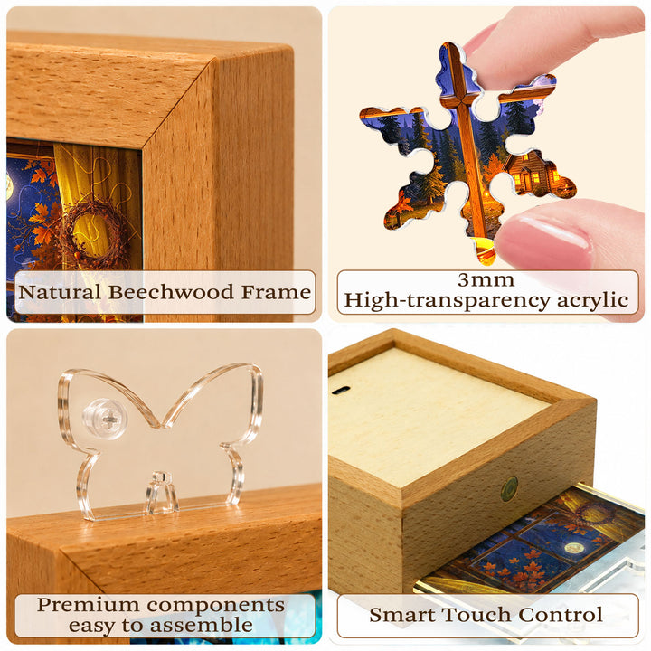 Acrylic Puzzle Night Light - Autumn Gratitude Window