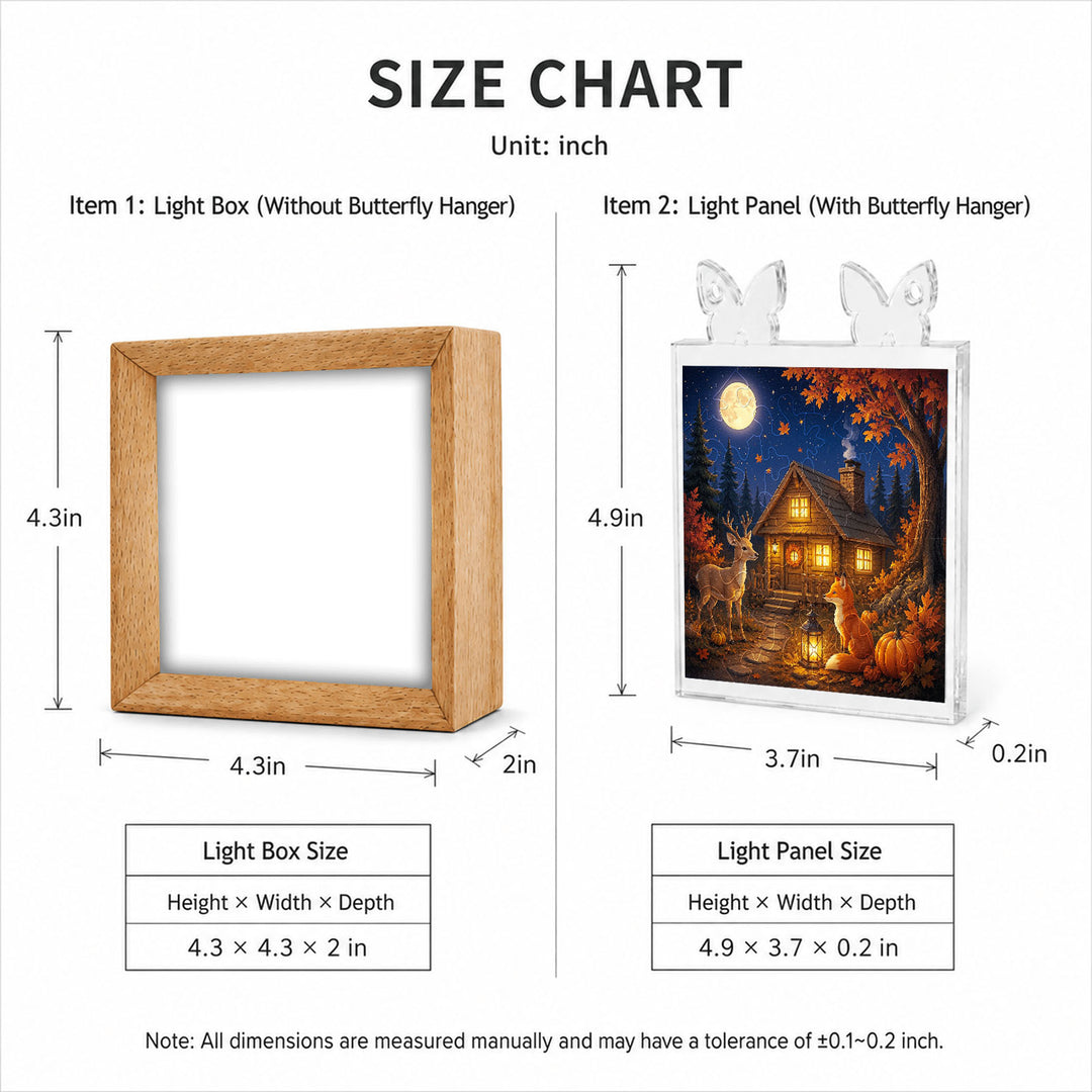 Acrylic Puzzle Night Light - Thankful Forest Cabin