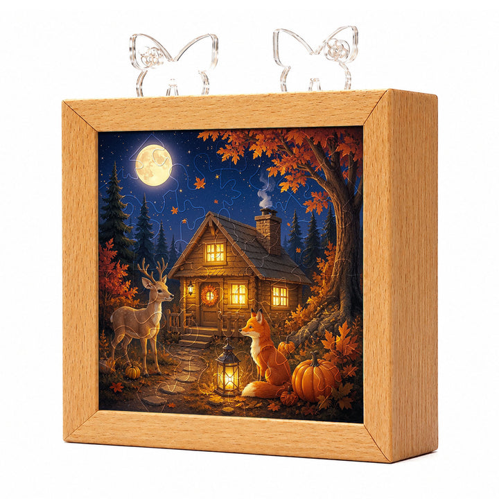 Acrylic Puzzle Night Light - Thankful Forest Cabin