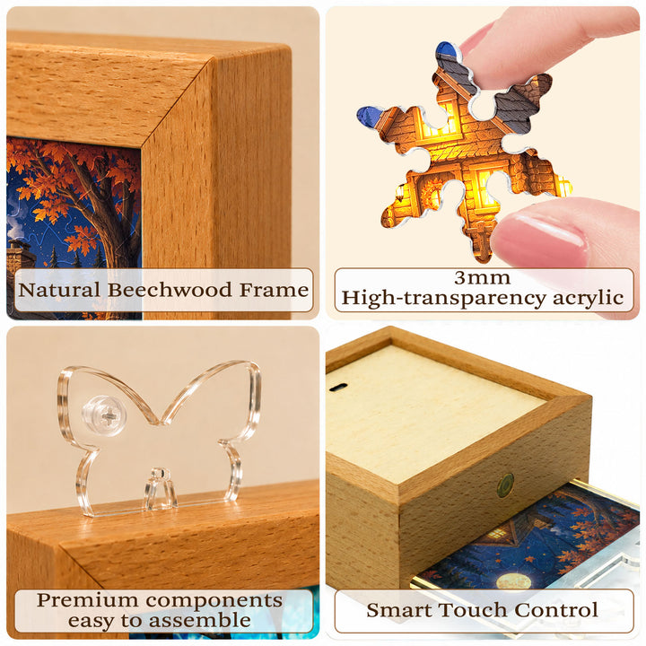 Acrylic Puzzle Night Light - Thankful Forest Cabin