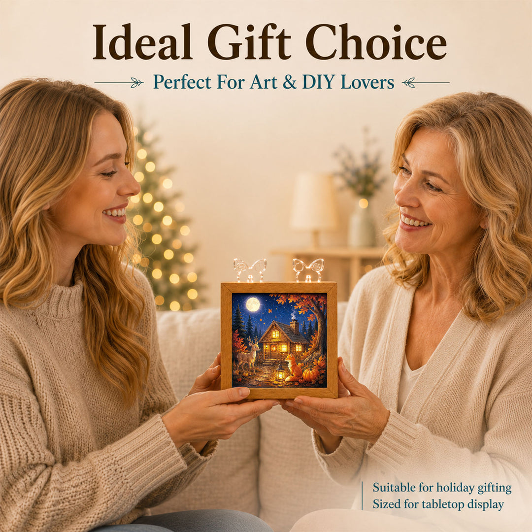 Acrylic Puzzle Night Light - Thankful Forest Cabin