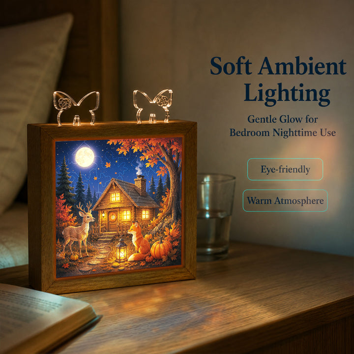 Acrylic Puzzle Night Light - Thankful Forest Cabin