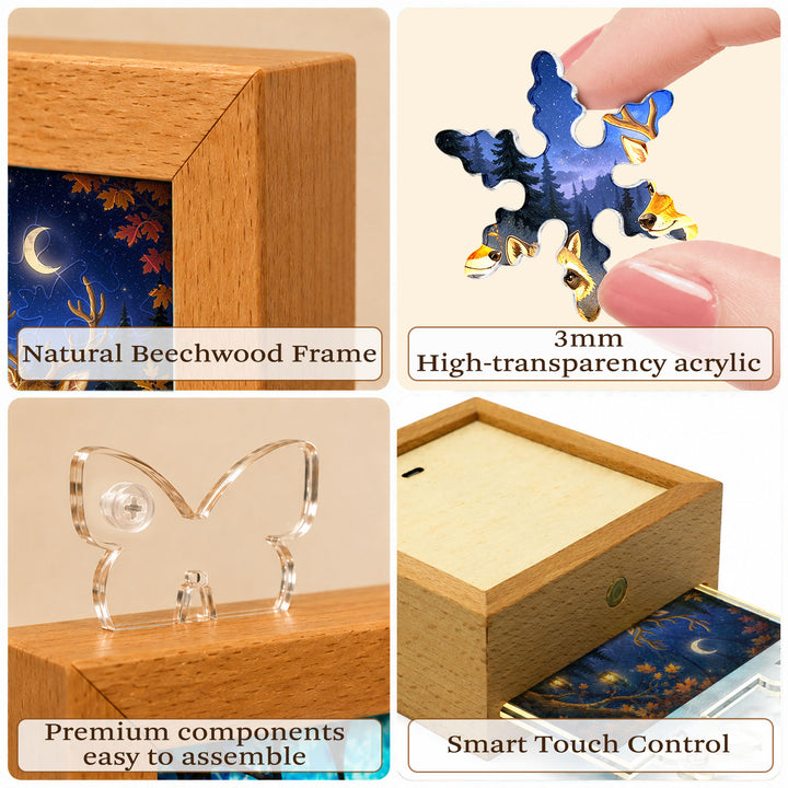 Acrylic Puzzle Night Light - Woodland Harvest Gathering