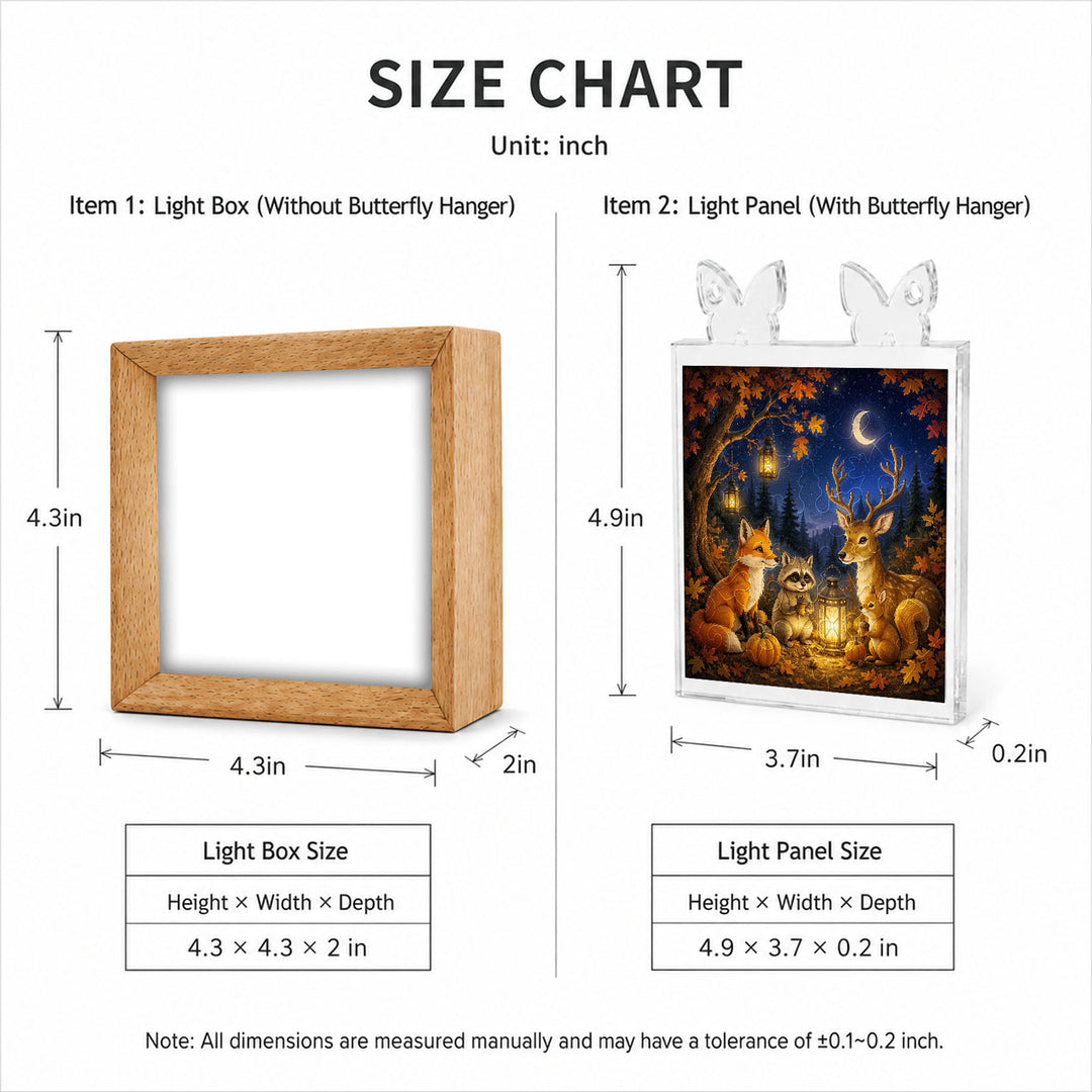 Acrylic Puzzle Night Light - Woodland Harvest Gathering