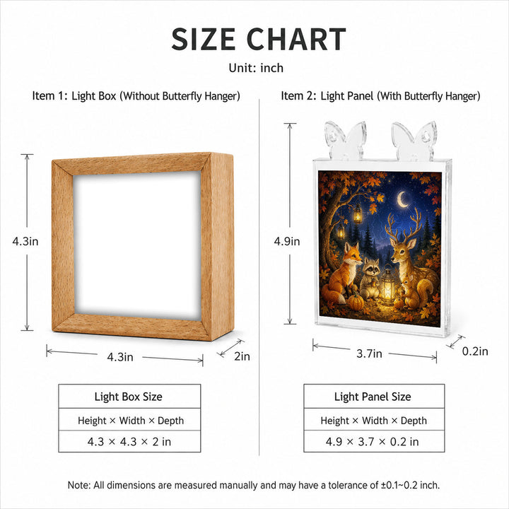 Acrylic Puzzle Night Light - Woodland Harvest Gathering