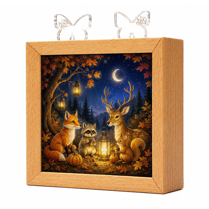 Acrylic Puzzle Night Light - Woodland Harvest Gathering