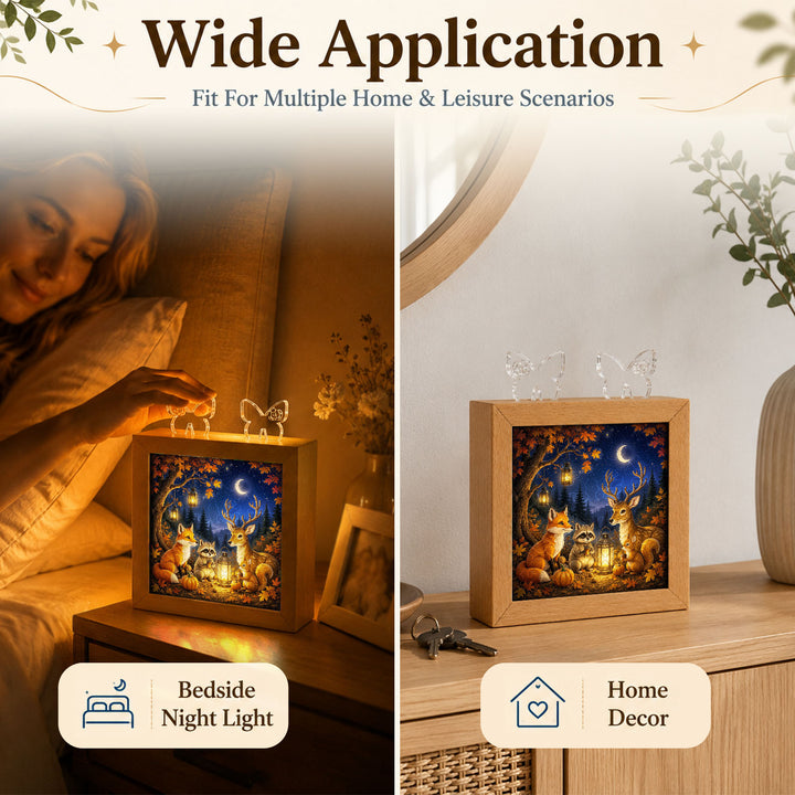 Acrylic Puzzle Night Light - Woodland Harvest Gathering