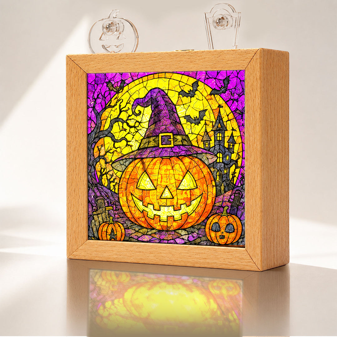 Acrylic Puzzle Night Light - Halloween Pumpkin Theme