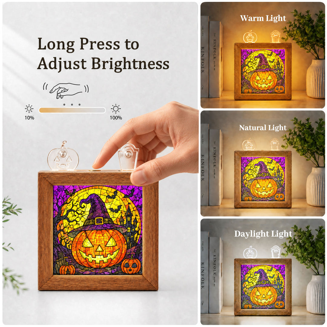 Acrylic Puzzle Night Light - Halloween Pumpkin Theme