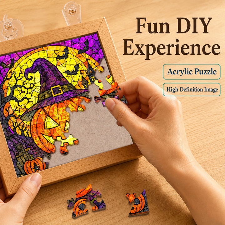 Acrylic Puzzle Night Light - Halloween Pumpkin Theme