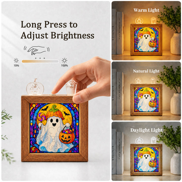 Acrylic Puzzle Night Light - Halloween Ghost Theme