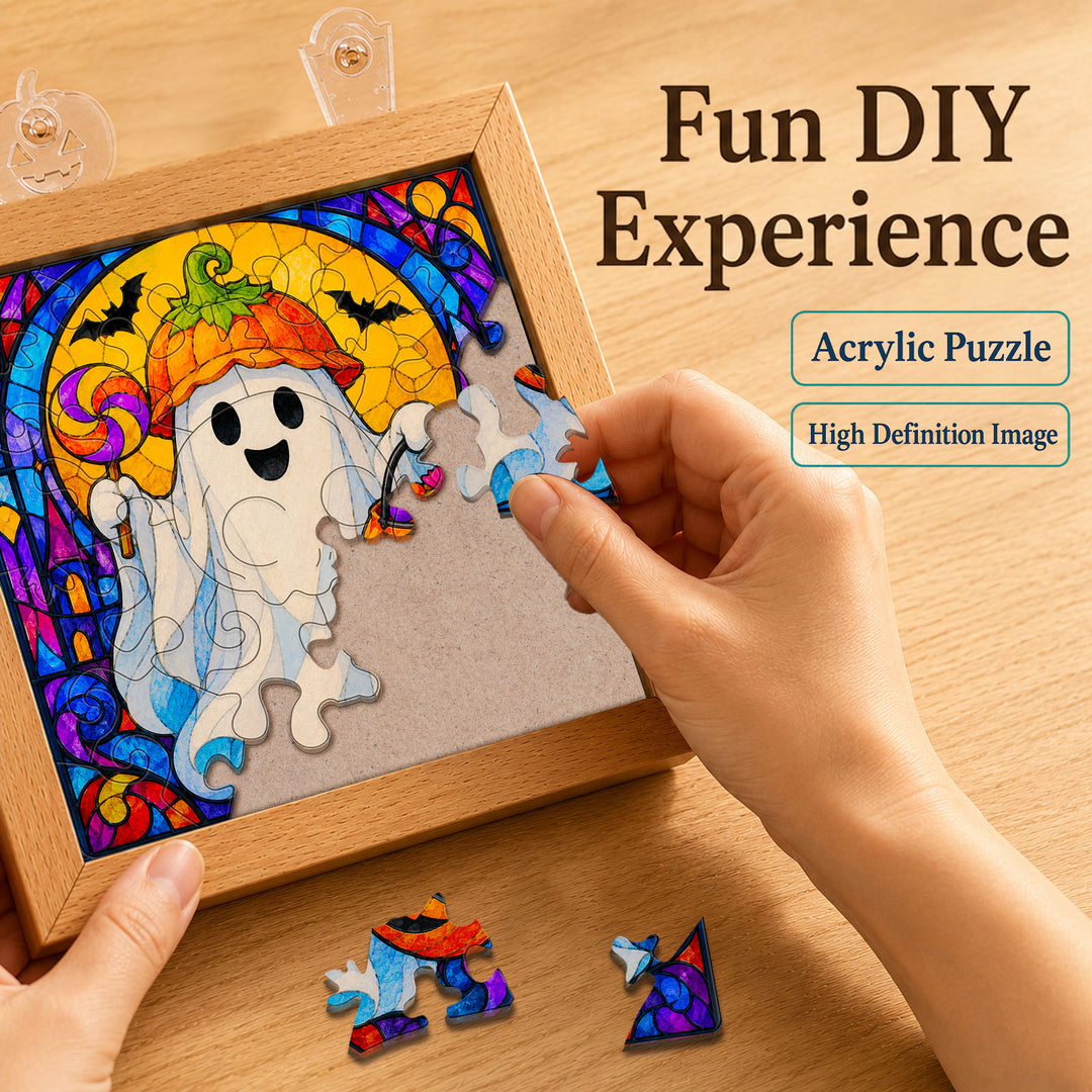 Acrylic Puzzle Night Light - Halloween Ghost Theme