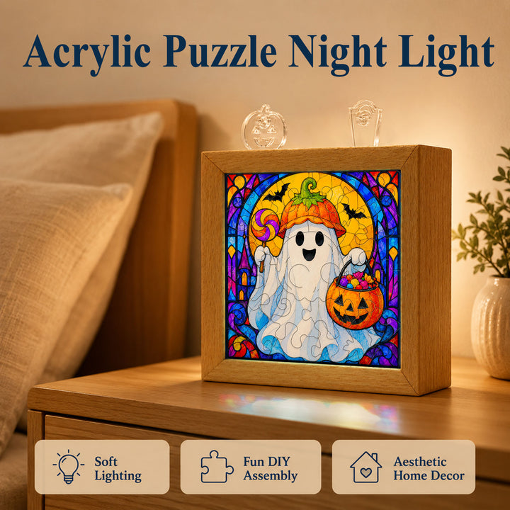 Acrylic Puzzle Night Light - Halloween Ghost Theme