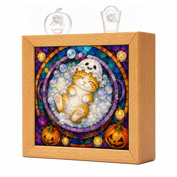 Acrylic Puzzle Night Light - Halloween Kitty