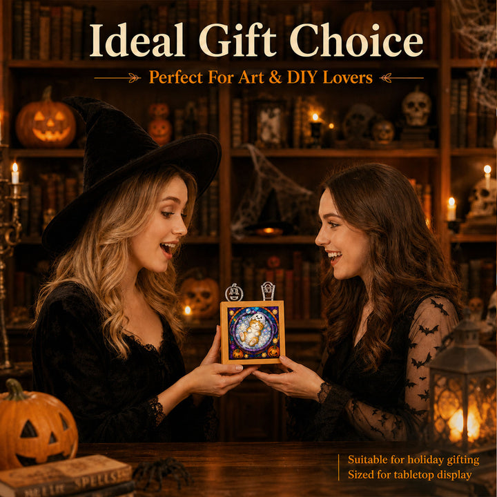 Acrylic Puzzle Night Light - Halloween Kitty